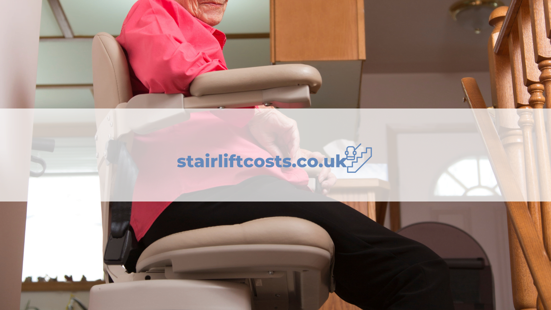 Curved stairlift fitted on stairs with a bend or turn