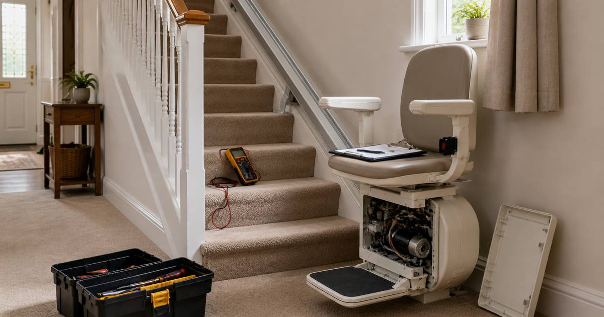 Stairlift servicing scams in a UK home Stairlift servicing scams in a UK home