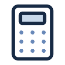 Line icon of a calculator, representing working out costs.